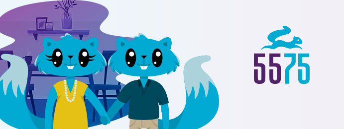 illustration représentant 2 écureuils avec la mention 5575