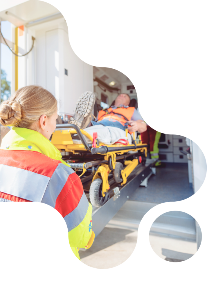 Paramedic with a patient